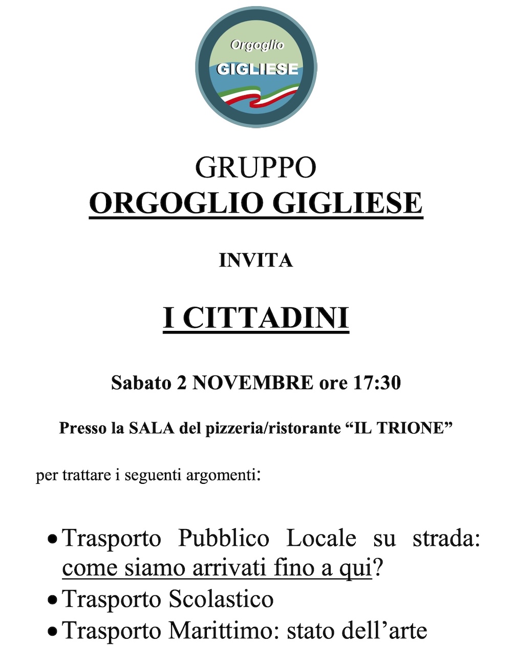 orgoglio gigliese incontro popolazione trasporti isola del giglio giglionews